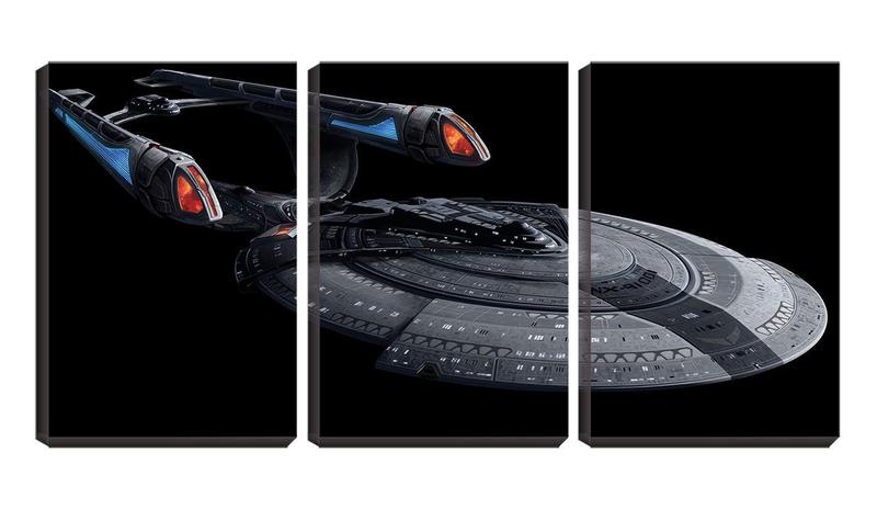 Imagem de Quadro canvas 30x66 nave espacial star trek arte