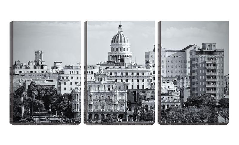 Imagem de Quadro canvas 30x66 tetos de havana pb