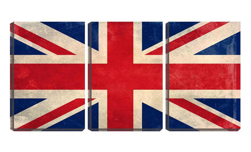 Imagem de Quadro canvas 45x96 bandeira de Londres arte