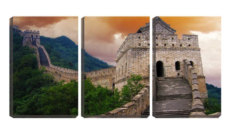 Imagem de Quadro canvas 45x96 muralha da china portal