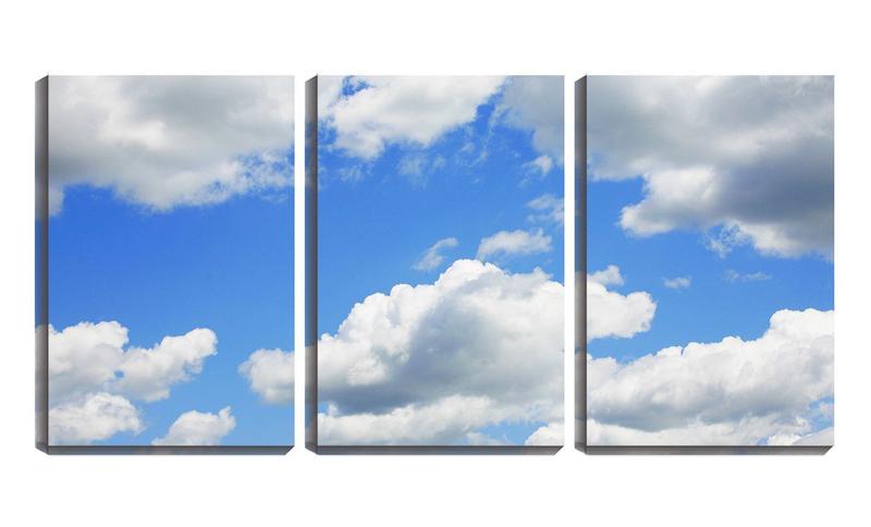 Imagem de Quadro canvas 45x96 nuvens em dia de sol