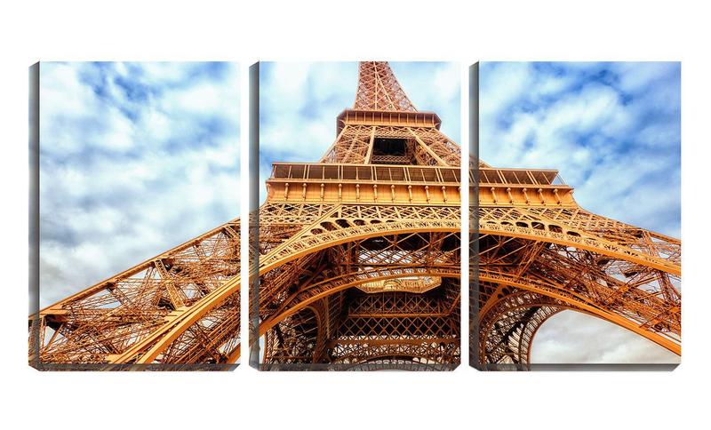 Imagem de Quadro canvas 45x96 torre Eiffel paris retrô vintage