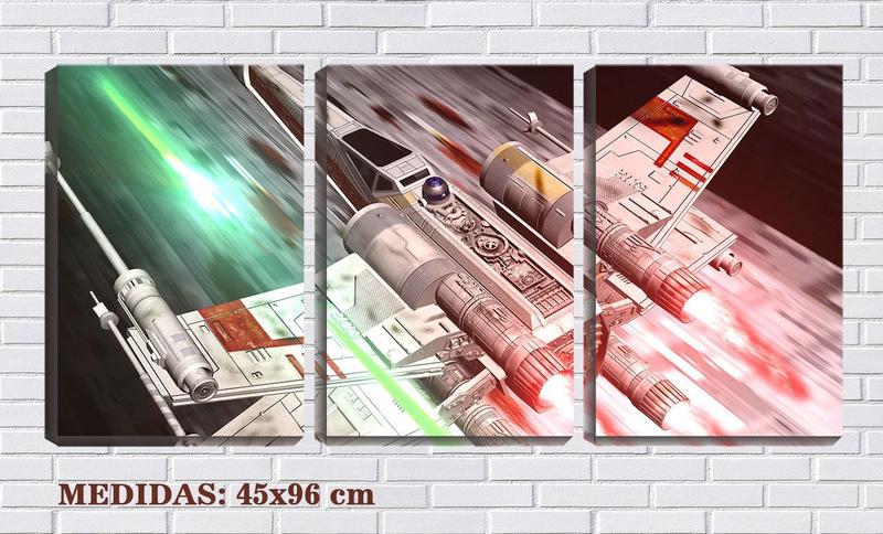 Imagem de Quadro canvas 55x110 arte nave stars wars desenho