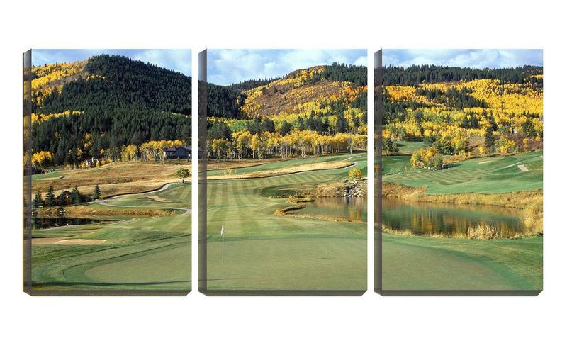 Imagem de Quadro canvas 55x110 campo de golfe