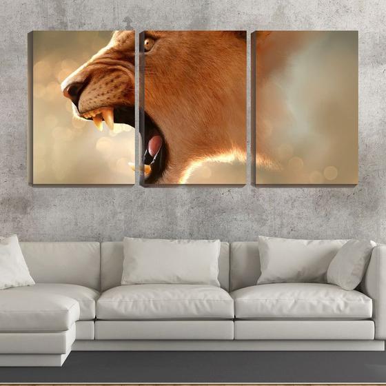 Imagem de Quadro canvas 55x110 dentes de leoa arte