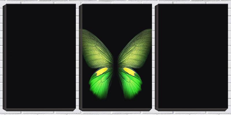 Imagem de Quadro canvas 68x126 asas de borboleta fundo preto