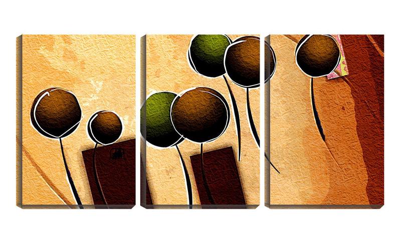 Imagem de Quadro canvas 68x126 bolinhas sobre fundo abstrato