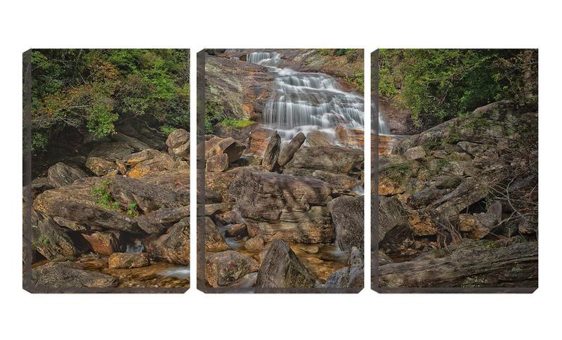 Imagem de Quadro canvas 68x126 cachoeira pequena nas pedras