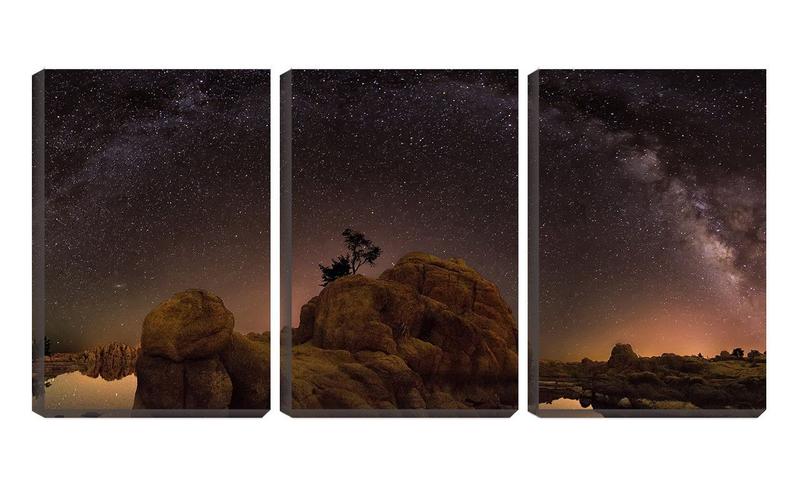 Imagem de Quadro canvas 68x126 céu estrelado no deserto