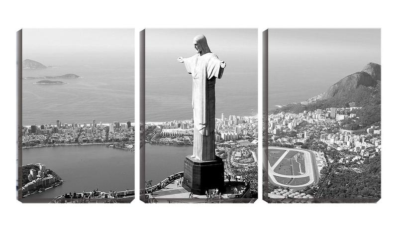 Imagem de Quadro canvas 68x126 cristo redentor pb rio