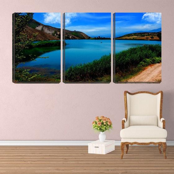 Imagem de Quadro canvas 68x126 lagoa na montanha