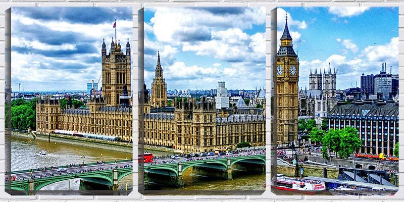 Imagem de Quadro canvas 68x126 palácio e big ben londres