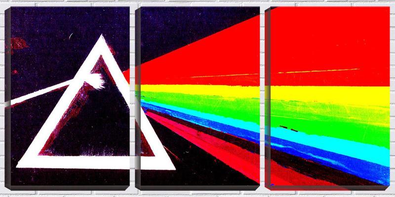 Imagem de Quadro canvas 80x140 triângulo banda pink floyd