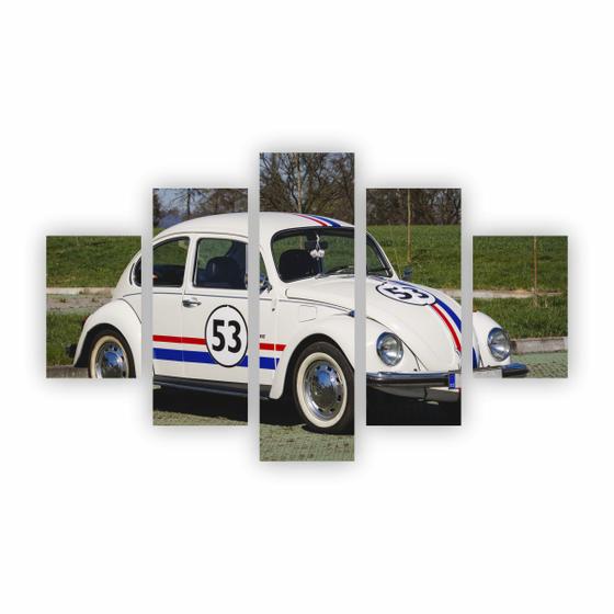 Imagem de Quadro Canvas Fusca Branco Herbie 53 Filme 110x65cm