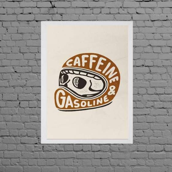 Imagem de Quadro Capacete Gasoline E Caffeine 24x18cm - com vidro