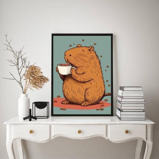 Imagem de Quadro Capivara - Hora Do Café 45x34cm