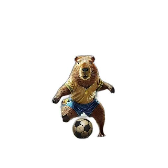 Imagem de Quadro Capivara Jogando Futebol 45X34Cm - Com Vidro