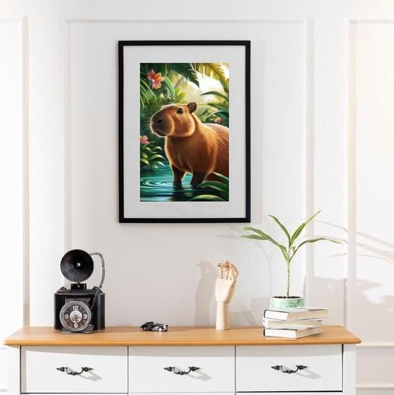 Imagem de Quadro Capivara Tropical - 60X48Cm