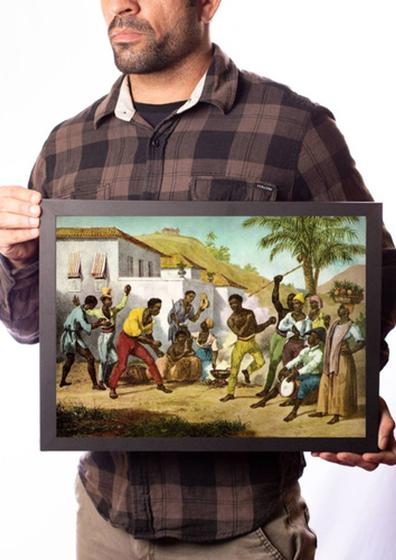 Imagem de Quadro Capoeira Historia Escravos Arte Decoração