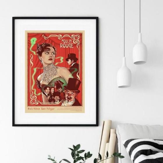 Imagem de Quadro Cart Moulin Rouge - 60X48 Cm 24X18Cm