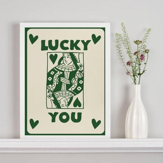 Imagem de Quadro Carta Baralho - Lucky You 45X34Cm - Com Vidro