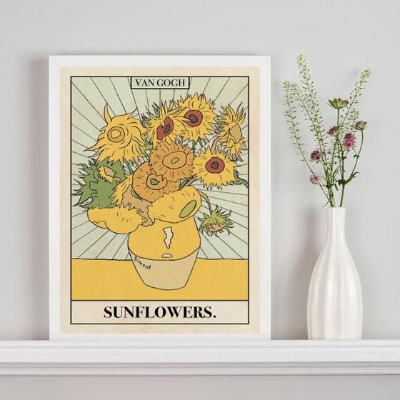 Imagem de Quadro Carta Tarot Sunflowers - Van Gogh 24x18cm - com vidro