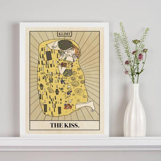 Imagem de Quadro Carta Tarot The Kiss - Klimt 24x18cm