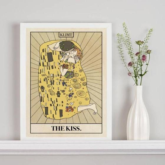 Imagem de Quadro Carta Tarot The Kiss - Klimt 24X18Cm