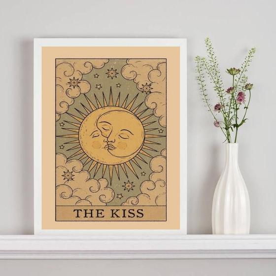 Imagem de Quadro Carta Tarot The Kiss - Sol E Lua 24X18Cm - Com Vidro