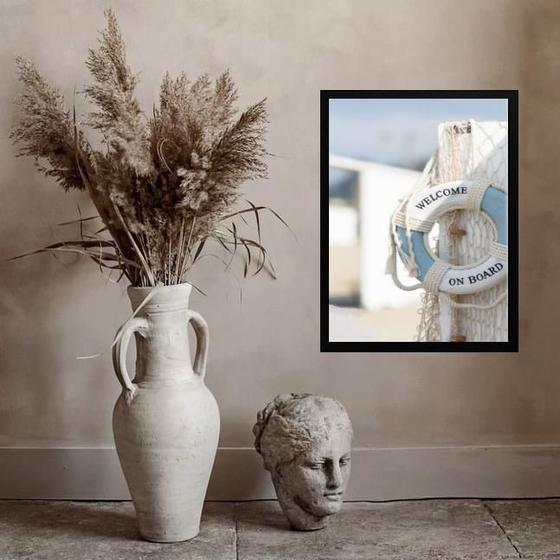 Imagem de Quadro Casa De Praia - Welcome On Board 33X24Cm - Com Vidro