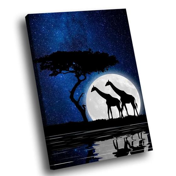 Imagem de Quadro Casal de Girafas na Noite -- BR ARTES