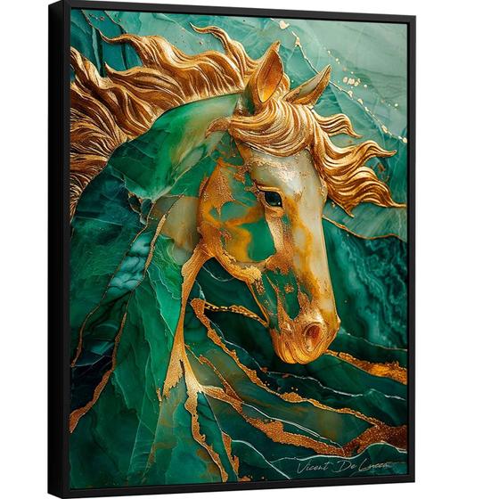 Imagem de Quadro Cavalo Esmeralda com Ouro