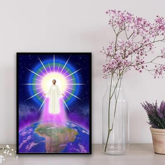 Imagem de Quadro Chama Violeta Saint Germain Mundo 45X34Cm - Com Vidro