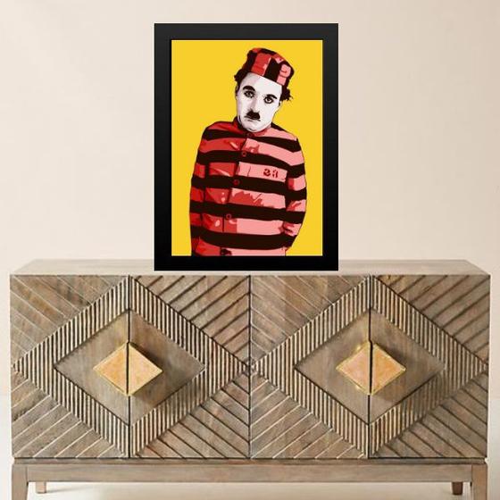 Imagem de Quadro Charlie Chaplin Presidiário 33x24cm - com vidro