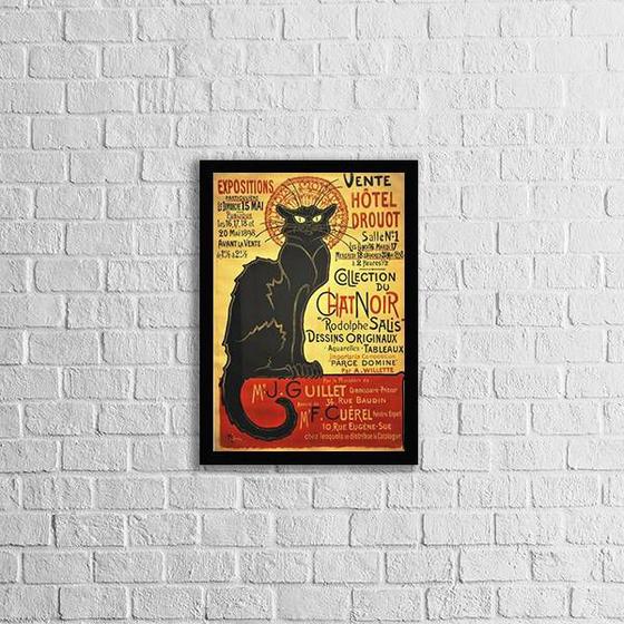 Imagem de Quadro Chat Noir 33x24cm - com vidro