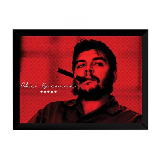 Imagem de Quadro Che Guevara Viva Comunismo Foto Arte Moldurada