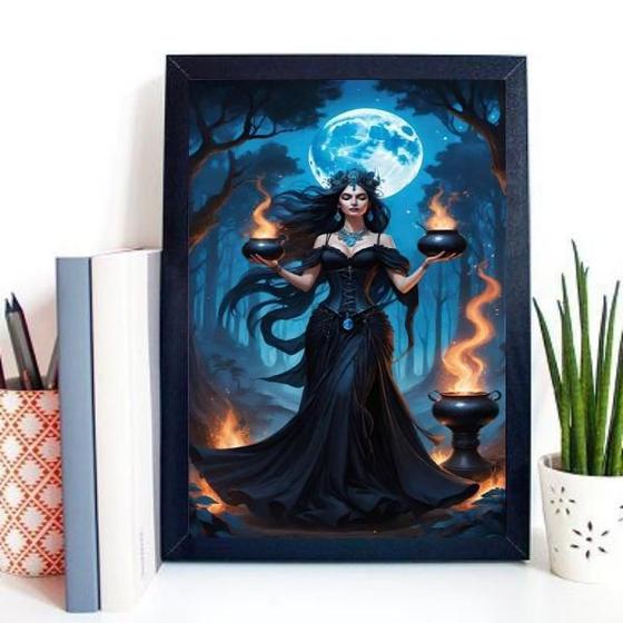 Imagem de Quadro Cigana Ritual Da Lua Cheia 33X24Cm - Com Vidro