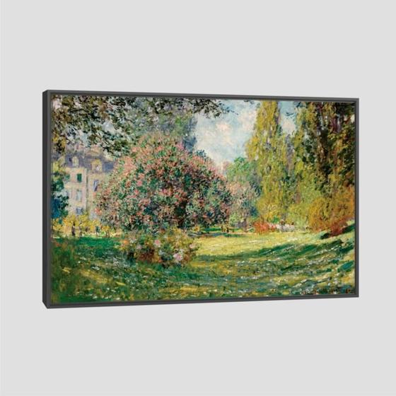 Imagem de Quadro Claude Monet The Parc Monceau 1876 Tela Moldura Preta 95X63Cm