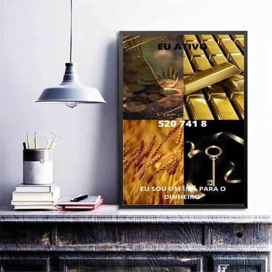 Imagem de Quadro Código Gravoboi Atrair Dinheiro 24X18Cm - Com Vidro