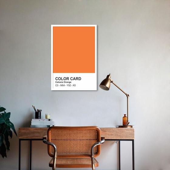 Imagem de Quadro Color Card Celosia Orange 86x60 Caixa Branco Moldura Caixa, Branca