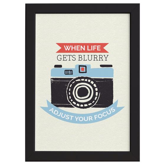 Quadro com Frase Câmera Vintage Moldura Preta 33x43 - Quartinhos Imagem de Quadro com Frase Câmera Vintage Moldura Preta 33x43