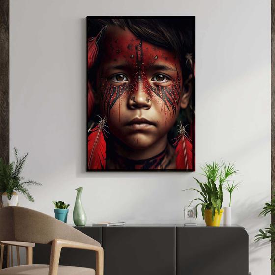 Imagem de Quadro com Moldura Decorativo Para Sala Quarto Hall Indio Amazonas