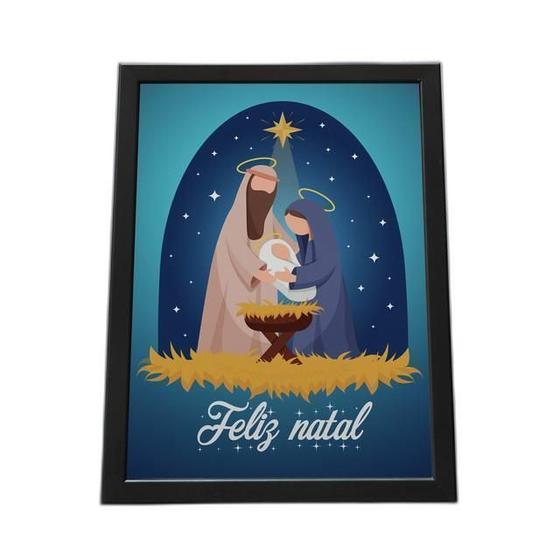 Imagem de Quadro Com Moldura Feliz Natal Presepio