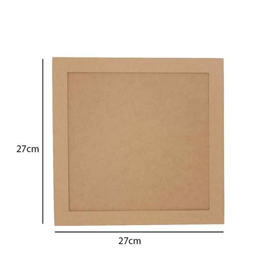 Imagem de Quadro Com Moldura Quadrada C/ Fundo Solto Router Decoração Foto Enfeite - MDF Madeira