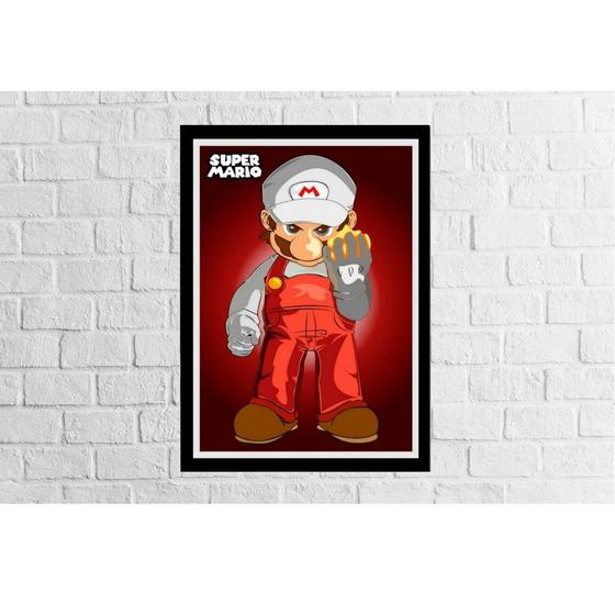 Imagem de Quadro Com Pôster Emoldurado Mario Mod Fogo- Meu Game Barato