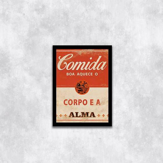 Imagem de Quadro Comida Boa Aquece o Corpo e a Alma 24x18cm - com vidro