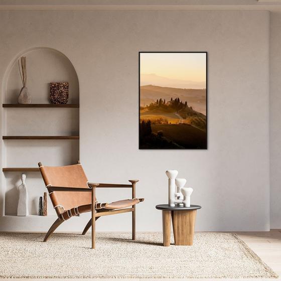 Imagem de Quadro Comuna San Quirico d'Orcia 43x30 Filete Preto Moldura Filete, Preta