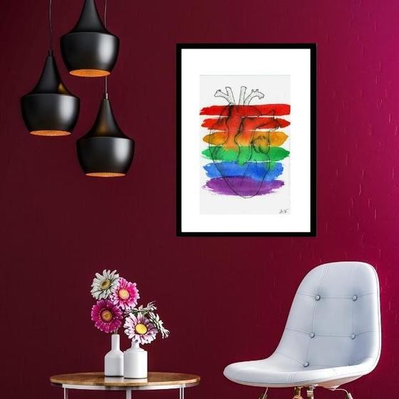 Imagem de Quadro Coração Lgbt- 60X48Cm