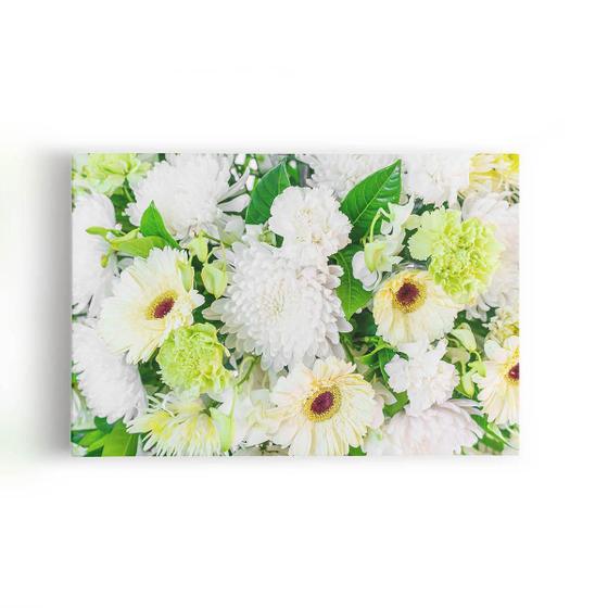 Quadro Crisântemo Branco Flores Fotografia Canvas 60X40Cm - Plimshop -  Quadro Decorativo - Magazine Luiza