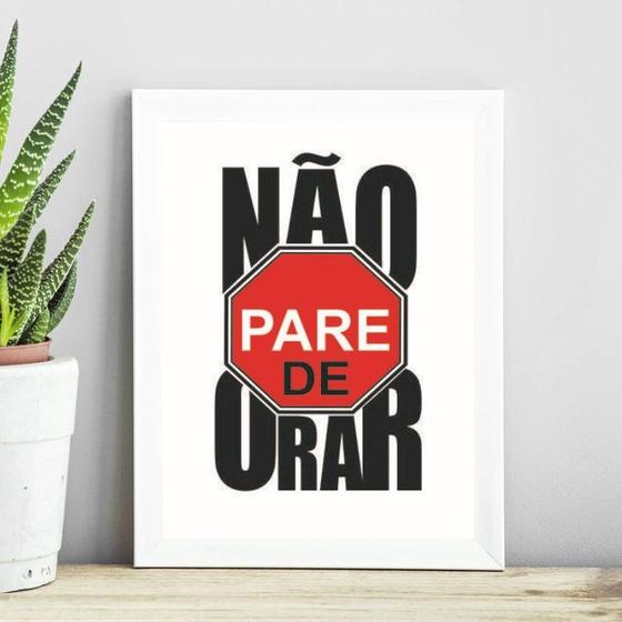 Imagem de Quadro Cristão - Não Pare De Orar 33x24cm - com vidro